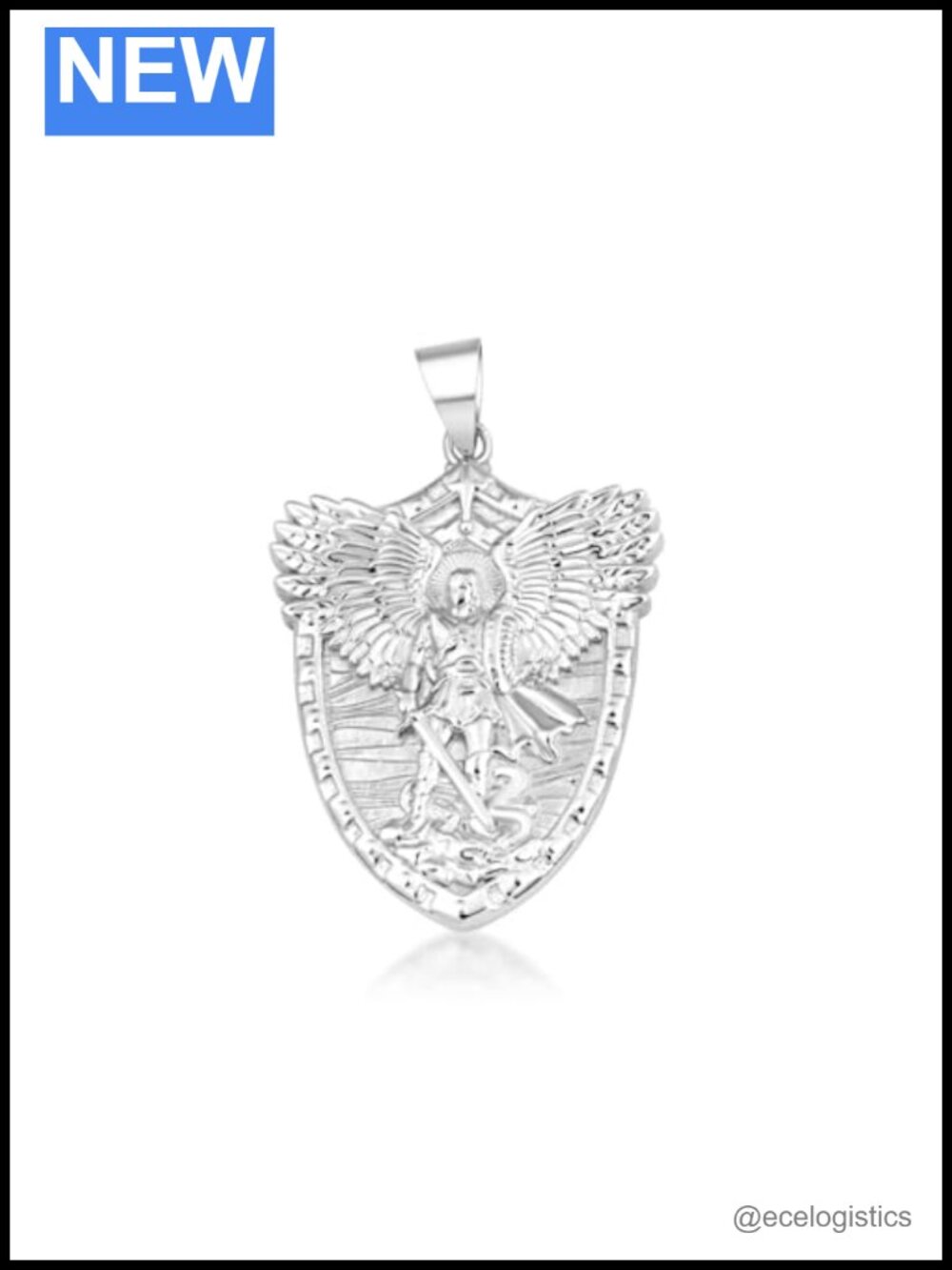 Saint Michael Pendant Necklace .925 Sterling Silver Archangel Protection